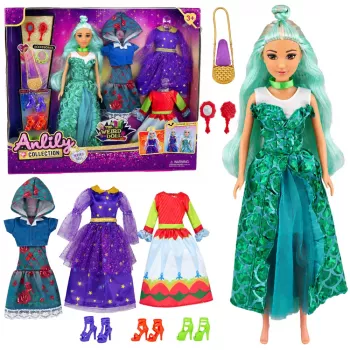 LEAN TOYS Anlily Dīvainā lelle ar fantāzijas kostīmiem, kleitām, aksesuāriem, apaviem