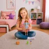 LEAN TOYS Anlily modes lelle zilā ziedu kleitā, somiņas un aksesuāru komplekts