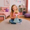 LEAN TOYS Anlily modes lelle ar svārkiem, cepuri, somiņu, krūzīti un aksesuāriem