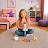 LEAN TOYS Anlily lelle ar suni, ziedu kleita, soma, uzkodas, aksesuāru komplekts