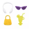 LEAN TOYS Anlily modes lelle purpura kleitā ar austiņām un aksesuāriem