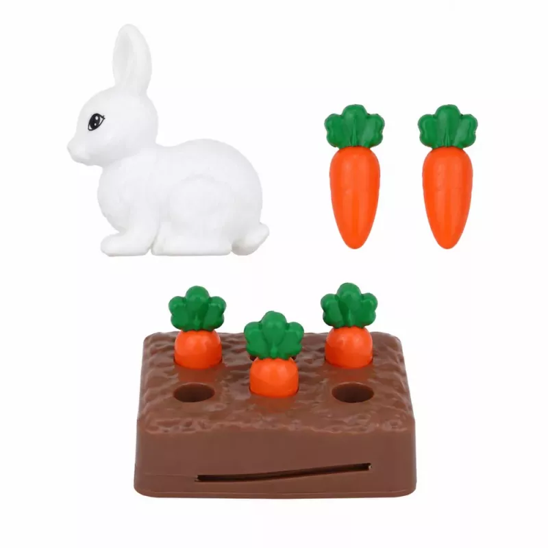 LEAN TOYS Anlily Doll with White Rabbit and Carrots Carrot Stand Set