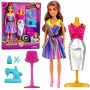 LEAN TOYS Anlily Apģērbu dizainera šūšanas mašīnas manekena leļļu komplekts