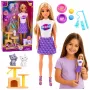 LEAN TOYS Anlily Doll with Kittens Scratching Post Cat Accessories Bowls Toys Set