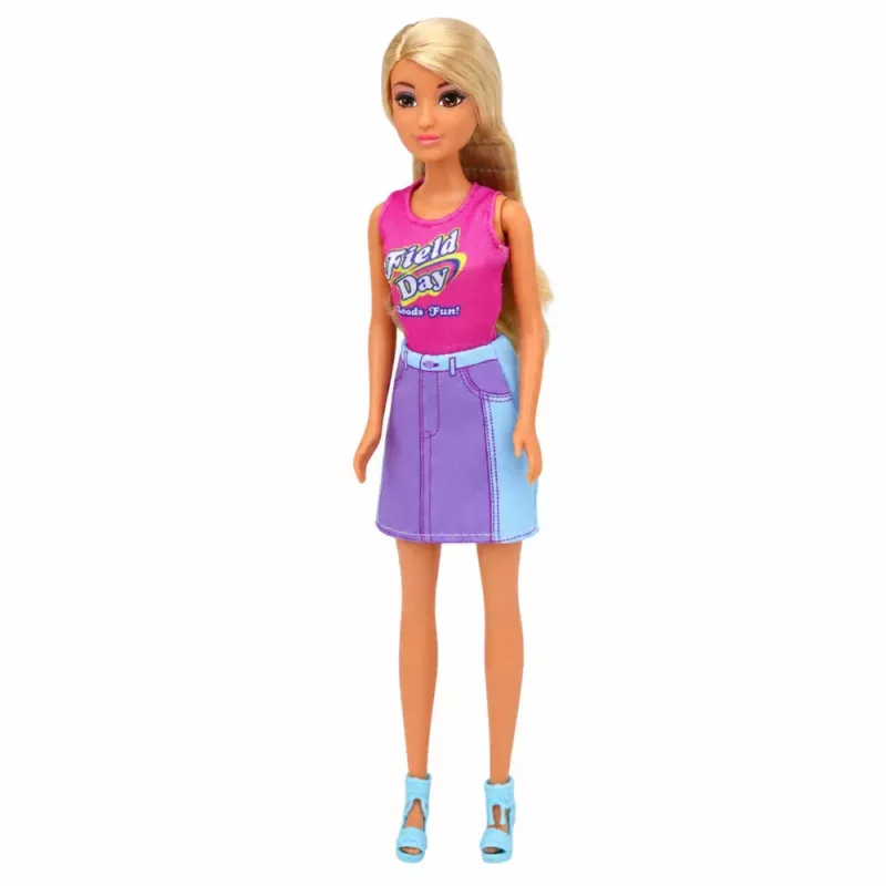 LEAN TOYS Anlily lelle ar baltu suni, gultu un aksesuāru komplektu