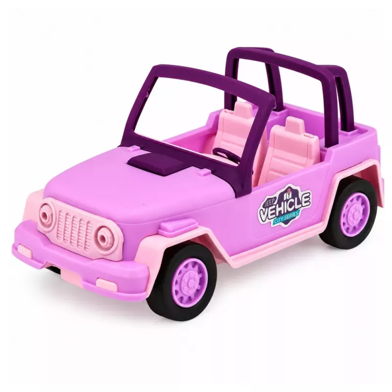 LEAN TOYS Bezceļu transportlīdzeklis ar kempinga piekabi Skaņas Rozā Ceļojumu komplekts
