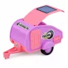 LEAN TOYS Bezceļu transportlīdzeklis ar kempinga piekabi Skaņas Rozā Ceļojumu komplekts