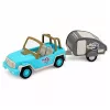 LEAN TOYS Bezceļu transportlīdzeklis ar kempera skaņām Zils Tūristu komplekts