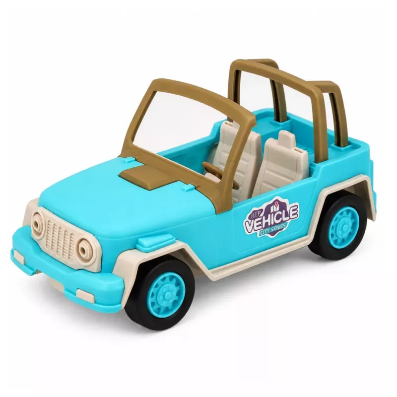 LEAN TOYS Bezceļu transportlīdzeklis ar kempera skaņām Zils Tūristu komplekts
