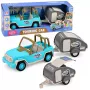 LEAN TOYS Bezceļu transportlīdzeklis ar kempera skaņām Zils Tūristu komplekts
