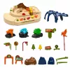 LEAN TOYS Interaktīvā manuālā arkādes trase ar dinozauriem 8 izaicinājumi transportlīdzekļi