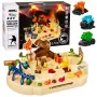 LEAN TOYS Interaktīvā manuālā arkādes trase ar dinozauriem 8 izaicinājumi transportlīdzekļi