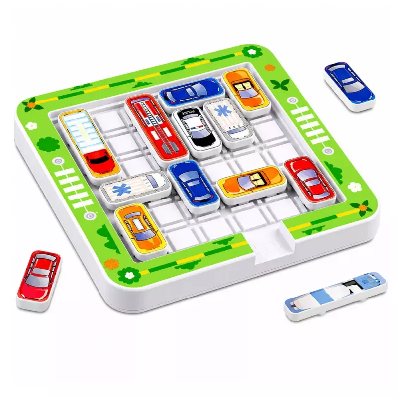 LEAN TOYS Magnētiskā puzles spēle Magnētiskās automašīnas 15 transportlīdzekļi 60 kartītes