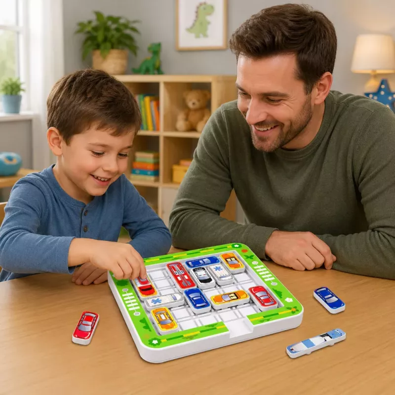 LEAN TOYS Magnētiskā puzles spēle Magnētiskās automašīnas 15 transportlīdzekļi 60 kartītes