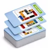 LEAN TOYS Magnētiskā puzles spēle Magnētiskās automašīnas 15 transportlīdzekļi 60 kartītes