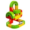 LEAN TOYS Magnētiskā trase ar elektrisko vilcienu 3D radošā konstrukcija 67 gab.