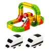 LEAN TOYS Magnētiskā trase ar elektrisko vilcienu 3D radošā konstrukcija 67 gab.