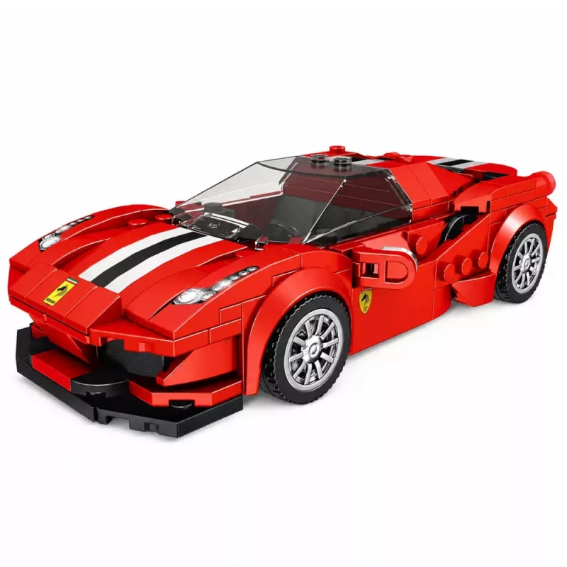 LEAN TOYS Konstrukcijas klucīši Sporta auto sacīkšu vitrīna Sarkans 364 gab.