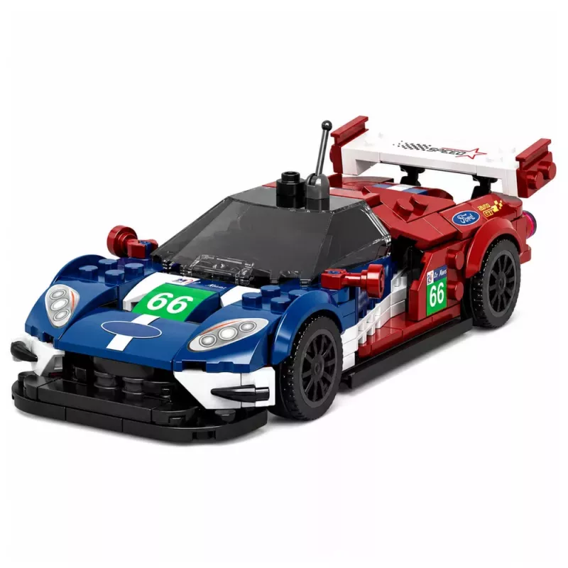 LEAN TOYS Būvbloķēšanas komplekts Sporta automašīna GT2016 Sacīkšu ekspozīcijas vitrīna 347 gab.