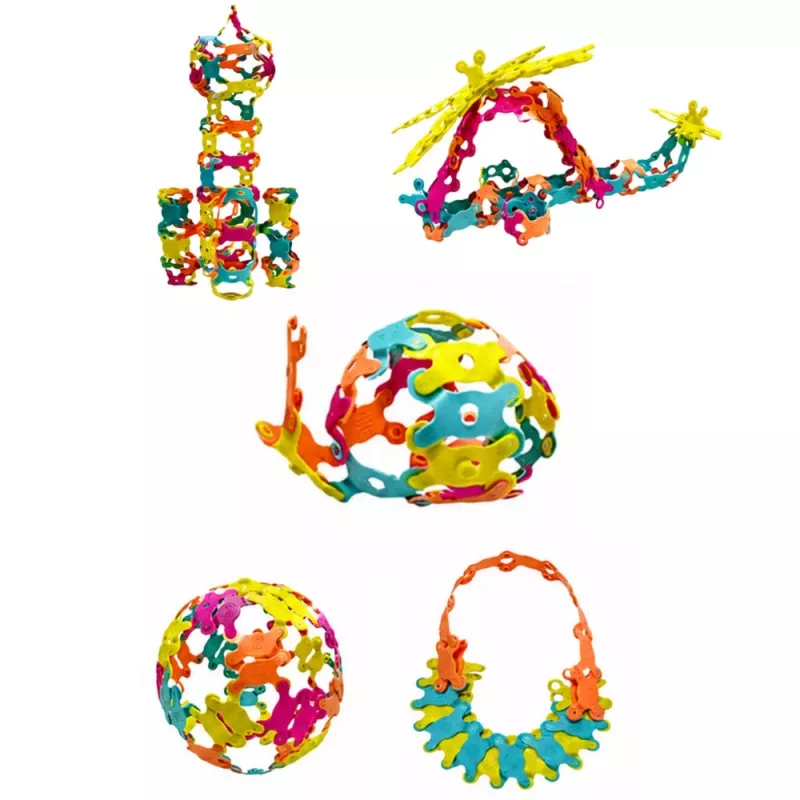 LEAN TOYS Creative Construction Blocks Interconnected Flexible Colorful 138 pcs.