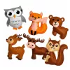 LEAN TOYS Creative Kit Stuffed Animals for Sewing Felt DIY Forest Animals 6 pcs.