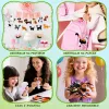 LEAN TOYS Radošais komplekts mīksto rotaļlietu šūšanai no filca plīša lellēm DIY Suņi 6 gab.