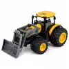 LEAN TOYS Lauksaimniecības traktors ar buldozeru, gaismām, skaņām, dzeltens, 1:24