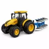 LEAN TOYS Lauksaimniecības traktors ar daudzvārpstu arklu, gaismas, skaņas, dzeltens, 1:24