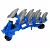 LEAN TOYS Lauksaimniecības traktors ar daudzvārpstu arklu, gaismas, skaņas, dzeltens, 1:24
