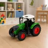 LEAN TOYS Lauksaimniecības traktors ar piekabi 1:24 Balts Zaļš Gumijas riteņi