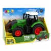 LEAN TOYS Lauksaimniecības traktors ar piekabi 1:24 Balts Zaļš Gumijas riteņi