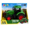 LEAN TOYS Lauksaimniecības traktors ar gumijas riteņiem, zaļš, 1:24