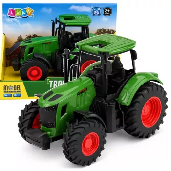 LEAN TOYS Lauksaimniecības traktors ar gumijas riteņiem, zaļš, 1:24
