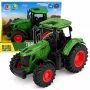 LEAN TOYS Lauksaimniecības traktors ar gumijas riteņiem, zaļš, 1:24