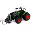 LEAN TOYS Lauksaimniecības traktors ar siena ķērāju, gumijas riteņiem, zaļš, 1:24