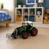 LEAN TOYS Lauksaimniecības traktors ar siena ķērāju, gumijas riteņiem, zaļš, 1:24