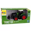LEAN TOYS Lauksaimniecības traktors ar siena ķērāju, gumijas riteņiem, zaļš, 1:24