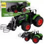 LEAN TOYS Lauksaimniecības traktors ar siena ķērāju, gumijas riteņiem, zaļš, 1:24