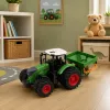 LEAN TOYS Lauksaimniecības traktors ar sējmašīnu, gumijas riteņi, 1:24 mēroga rotaļu transportlīdzeklis