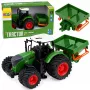 LEAN TOYS Lauksaimniecības traktors ar sējmašīnu, gumijas riteņi, 1:24 mēroga rotaļu transportlīdzeklis