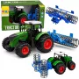 LEAN TOYS Lauksaimniecības traktors ar veltni Zaļš 1:24