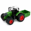 LEAN TOYS Lauksaimniecības traktors ar mēslojuma izkliedētāju, gumijas riteņi, zaļš, 1:24