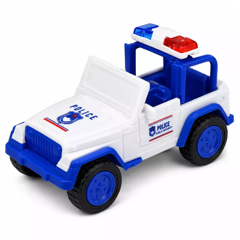 LEAN TOYS Policijas evakuators ar patruļas auto komplekts Gaismas Skaņas Zils