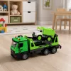 LEAN TOYS Atkritumu vedējs un evakuators ar gaismām un skaņām, zaļš