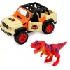 LEAN TOYS Bezceļu transportlīdzeklis ar T-Rex dinozauru, gaismām, skaņām, atveramām durvīm