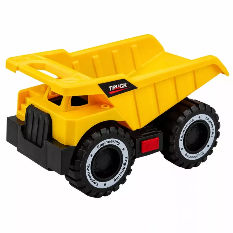 LEAN TOYS Būvniecības transportlīdzekļu komplekts Ekskavators Pašizgāzējs Kustīgas gaismas Skaņas Dzeltens