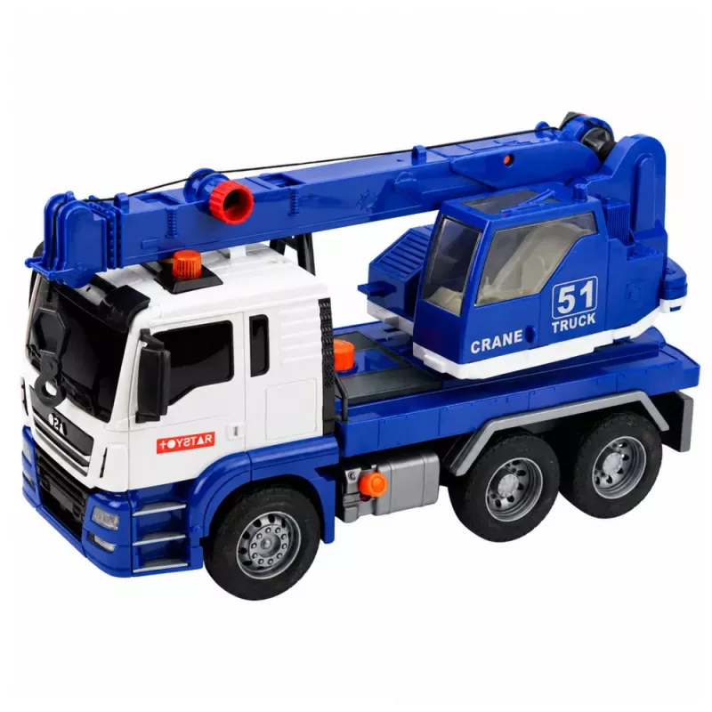 LEAN TOYS Būvniecības celtnis ar regulējamām gaismām un skaņām - Zils