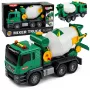 LEAN TOYS Betona maisītāja kravas automašīna ar rotējošu cilindru, gaismām un skaņām, zaļa