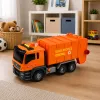 LEAN TOYS Atkritumu mašīna ar atkritumu tvertnēm, gaismām un skaņām - Oranža