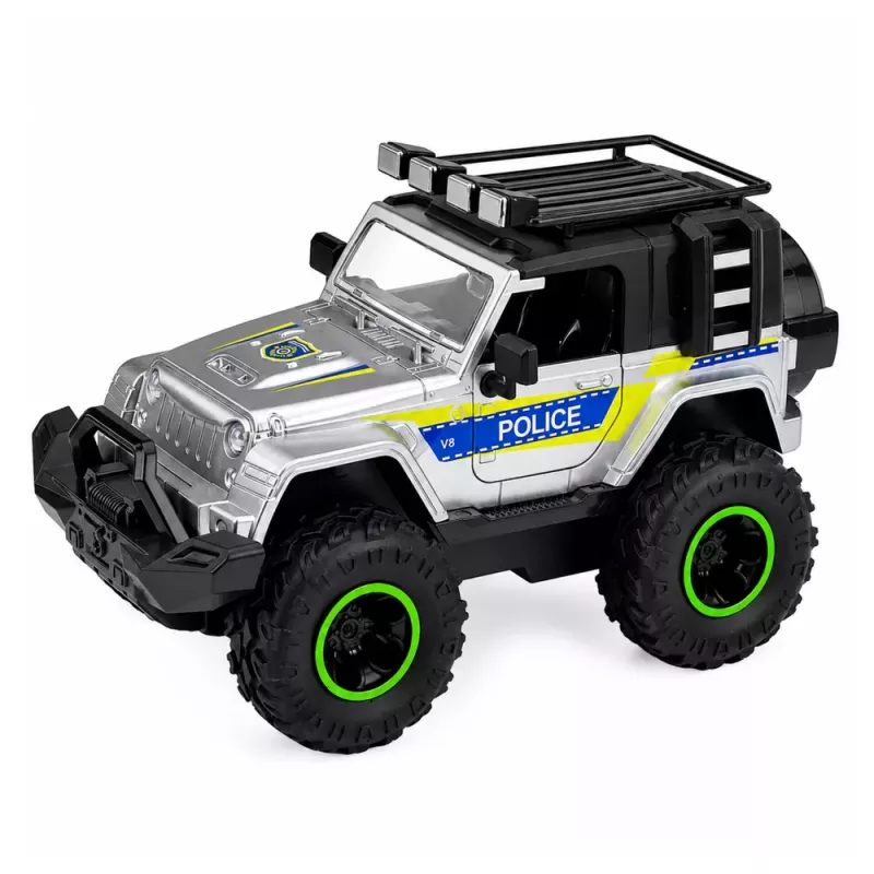 LEAN TOYS Policijas bezceļu transportlīdzeklis ar zirgu piekabi, gaismām un skaņām